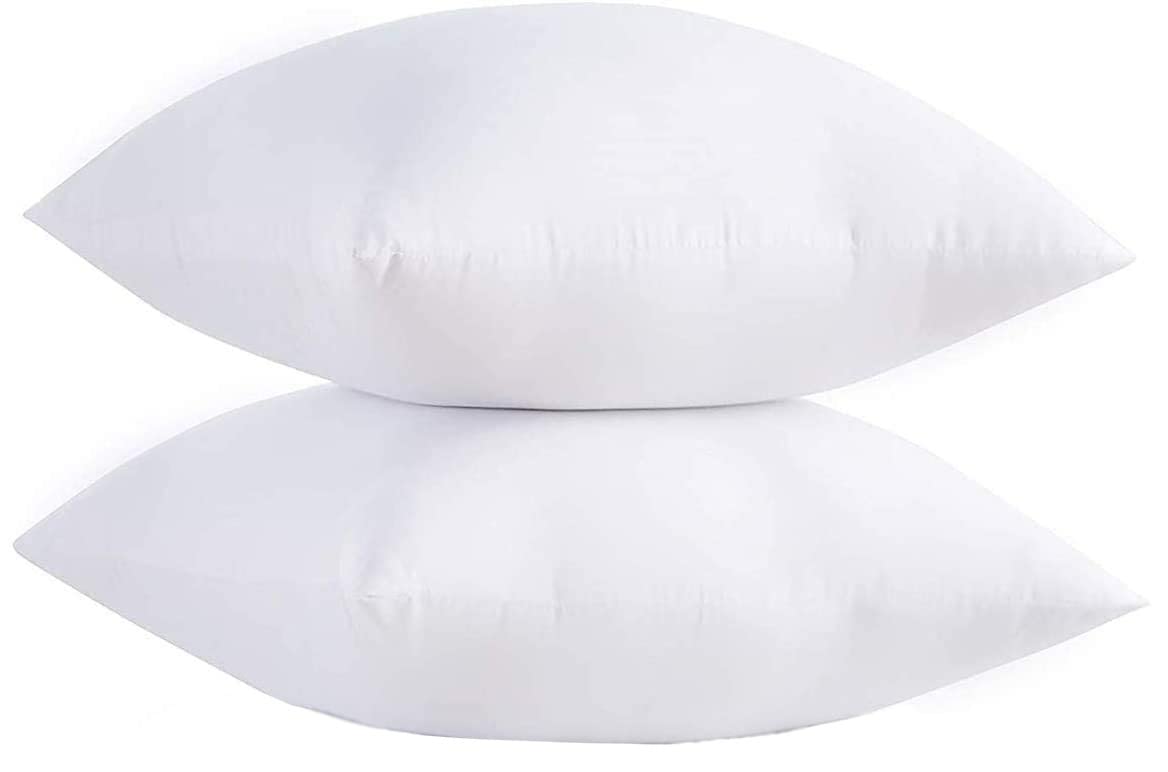 Adam Home Cushion Inserts 50cm x 50cm (20" x 20" inches) Quick Rebound Fluffy White Cushion Inner, Perfect Hollowfibre for Sofa Cushion Pads (Pack of 2) White 20 X 20 2 Count (Pack of 1)