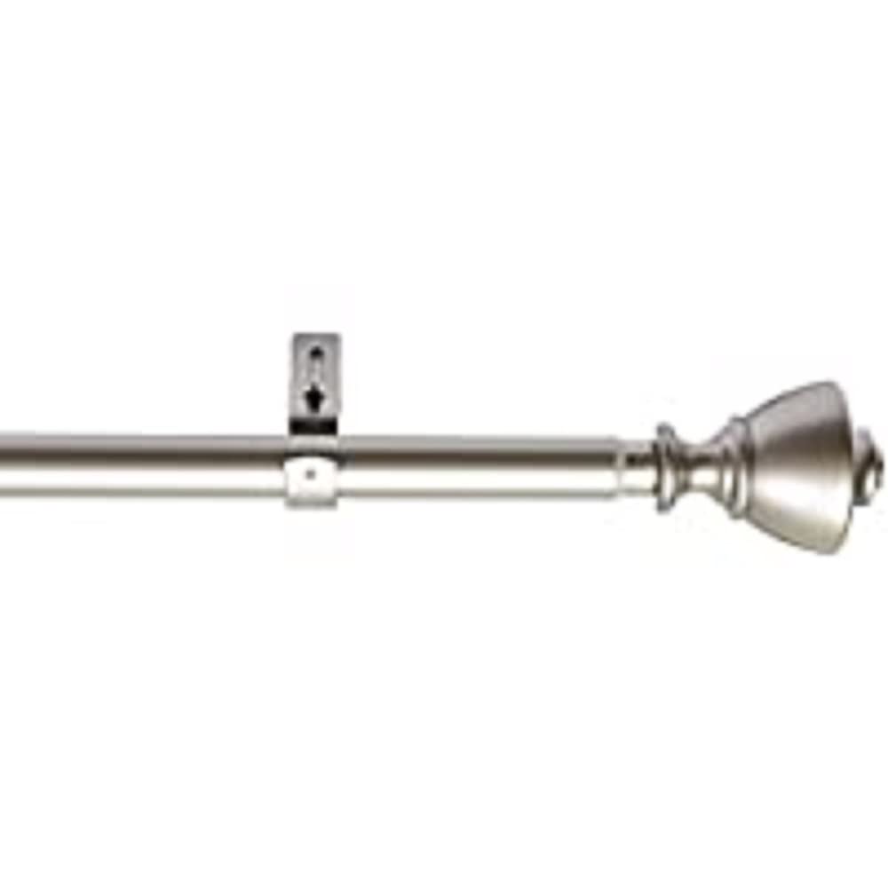 Amazon Basics Curtain Rod with Urn Finials - Extendable 180 to 360cm Extra Long for Bedroom, Dining Room, Living Room or Kitchen, 72" x 144", Nickel 72" to 144" 1-Inch Rod