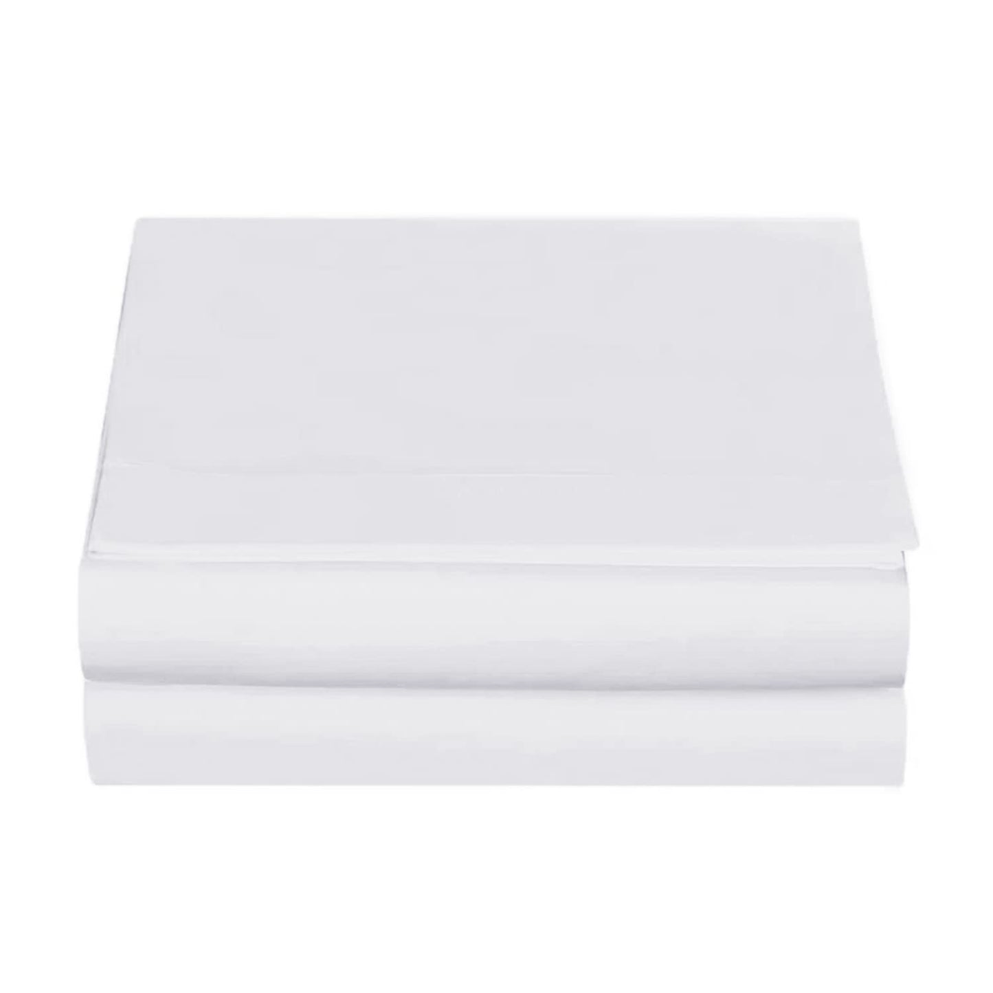 Yorkshire Bedding Flat Sheets Double 100% Egyptian Cotton Bed Sheet 200 Thread Count Breathable and Fade Resistant Hotel Quality White Sheets (225 cm x 275 cm) Double Size (225 cm x 275 cm)