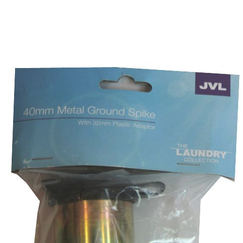 JVL Heavy Duty Multi-Fit Ground Soil Spear Spike with Adaptor to Fit 32 and 40 mm Diameters with Plastic Adaptor (Packing May Vary) To Fit 32-40mm