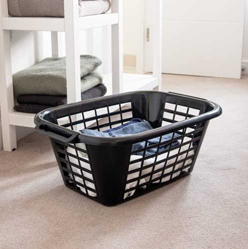 ADDIS 505606 RECTANGULAR LAUNDRY BASKET BLACK Single