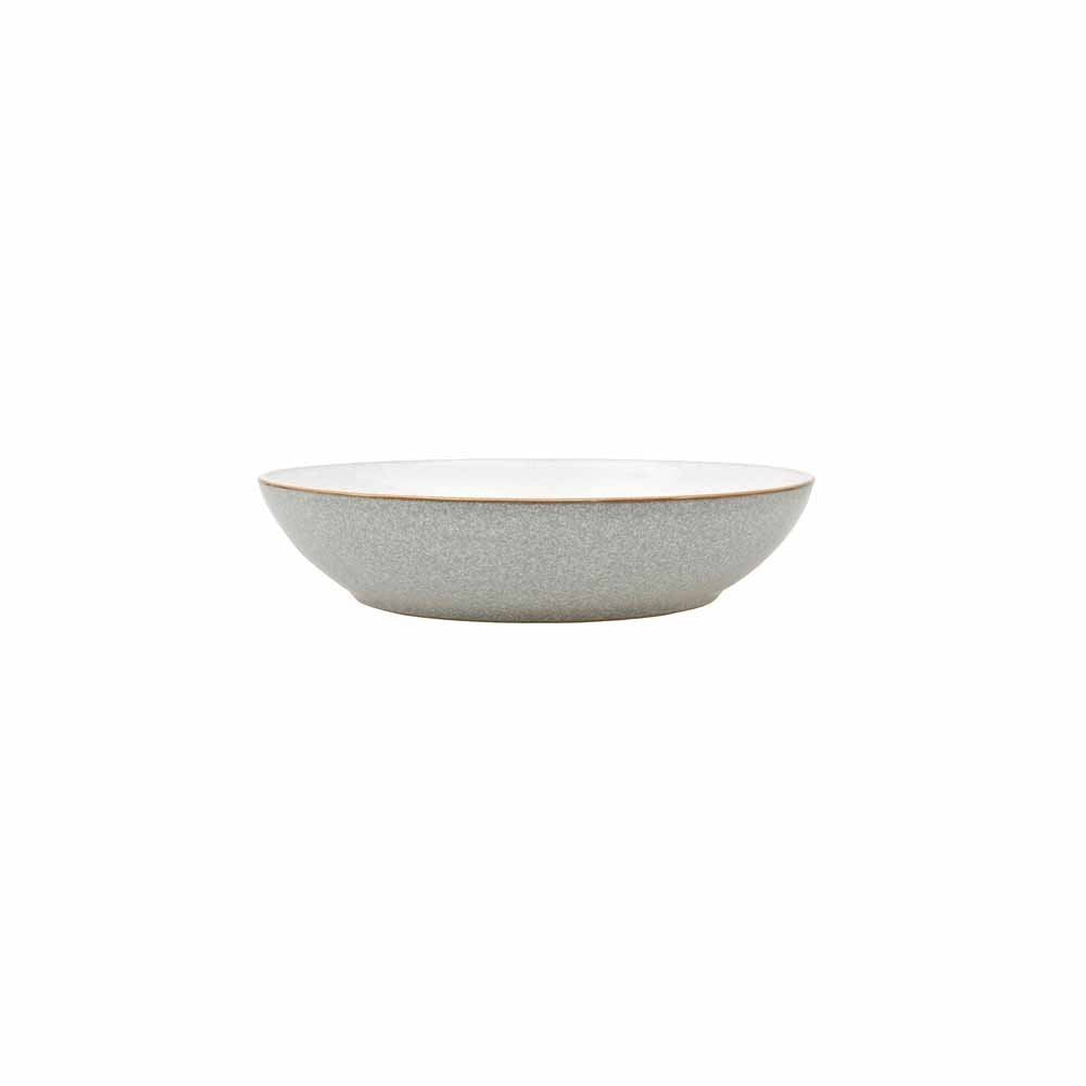 Denby - Elements Light Grey Pasta Bowls Set of 4 - Dishwasher Microwave Safe Crockery 1050ml 22cm - Pale Grey, White Ceramic Stoneware Tableware - Chip & Crack Resistant Pasta Bowl