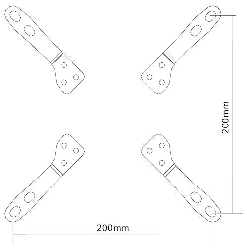 Part King VESA Adaptor Arm Plates Convert Exsting TV Wall Bracket Mount from 75x75mm 100x100mm to 200x100mm or 200x200mm