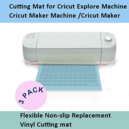 REALIKE Light Grip Cutting Mat for Cricut Explore Machine,Cricut Expression Machine Maker 30.48cmX30.48cm 12x12 inch Adhesive Sticky Cutting Mats 3Pack Replacement Vinyl Cutting mat for Craft Sewing Blue for Lightgrip 12"X12"(30.48cmX30.48cm)