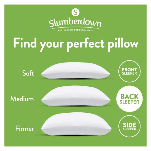 Slumberdown Anti Allergy Pillows 6 Pack - Medium Support Back Sleeper Pillows for Back Pain Relief - Anti Bacterial, Comfortable, Hypoallergenic, UK Standard Size (48cm x 74cm) 6 Count (Pack of 1)