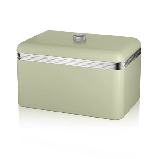 Swan SWKA1010GN Retro Bread Bin, Metal, 18 Litre, Green Green (Retro)