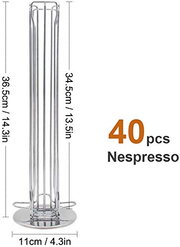 Coffee Pods Holder for Nespresso, Coffee Capsules Holder Stand, Nespresso Coffee Pod Storage Rack for 40 Pcs Capsules (not Included Coffee pods) compatible for Nespresso 40pcs