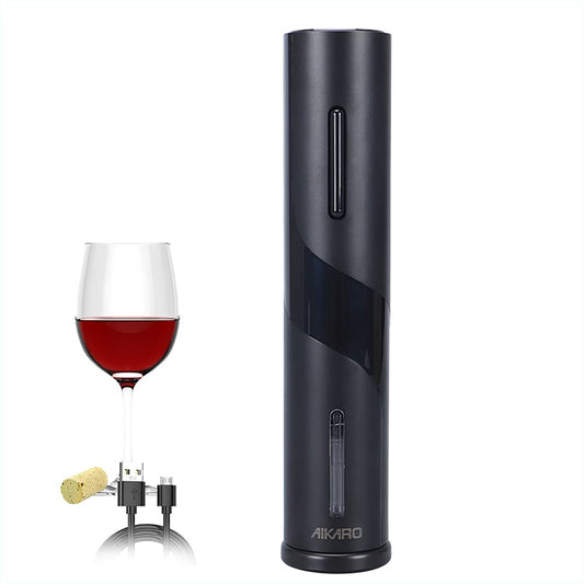 AIKARO Electric Wine Bottle Opener Automatic Electronic Corkscrew, Rechargeable Opener, Rechargeable