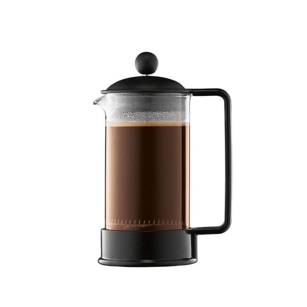 BODUM 1543-01US Brazil 3 Cup French Press Coffee Maker, Black, 0.35 l, 12 oz Single 0.35 L (12 oz)