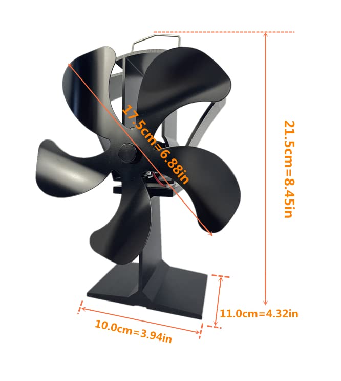 Tomersun 5 Blades Log Burner Fan for Wood Burning Stoves Wood Burning Stove Fans Heat Powered Stove Fan… Updated 5 Blades