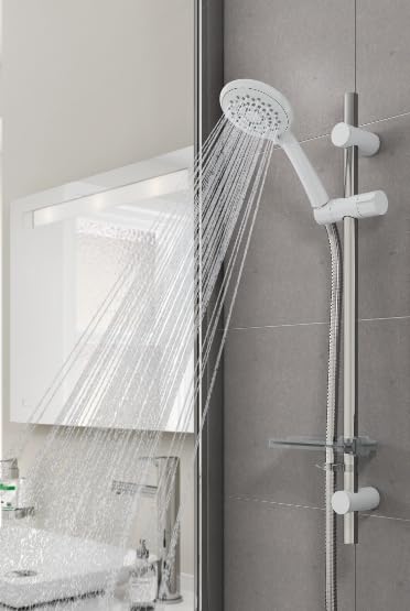 Shower Accessories - Shower Heads - Triton 7000 Series Five Position Shower Head White Stand Alone Single