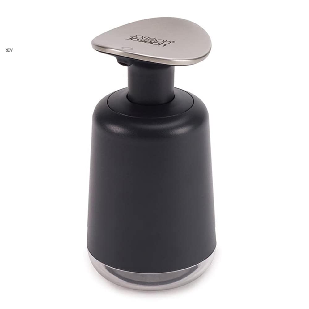 Joseph Joseph Presto Hygienic Bathroom Soap pump dispenser, refillable – Grey/ Stainless Steel