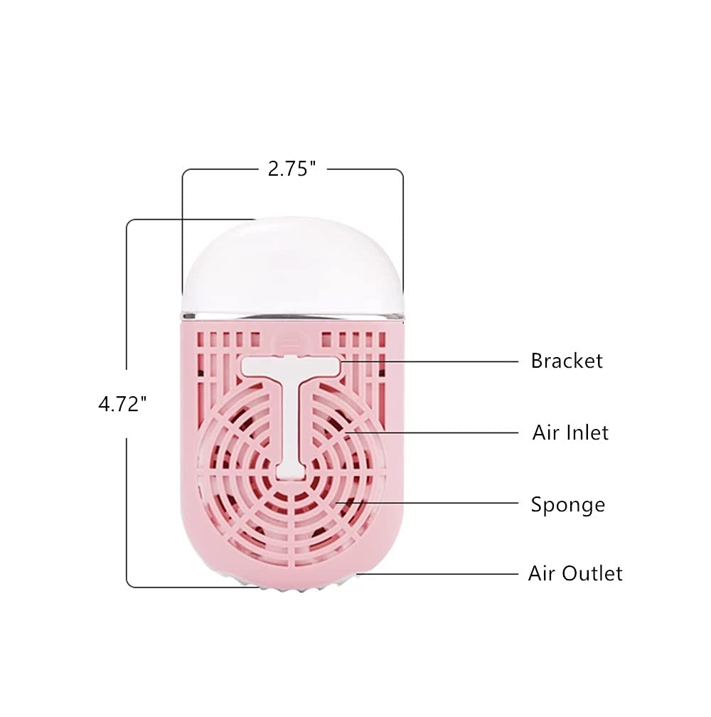 Aussido Mini Eyelash Fan Air Conditioning USB Rechargeable Portable Fan for Eyelash Extension Dryer Rose Red