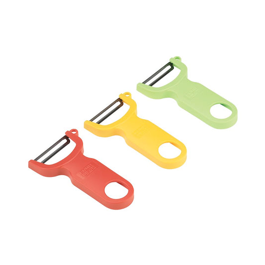 Kuhn Rikon Potato Peelers (set of 3) with Steel Blade. Vegetable Peeler. Veg Peeler. Potato Peelers for Kitchen. Light Speed Peeler. Apple Peeler – 3 Year Kuhn Rikon Kitchen Accessories Guarantee Red/Green/Yellow