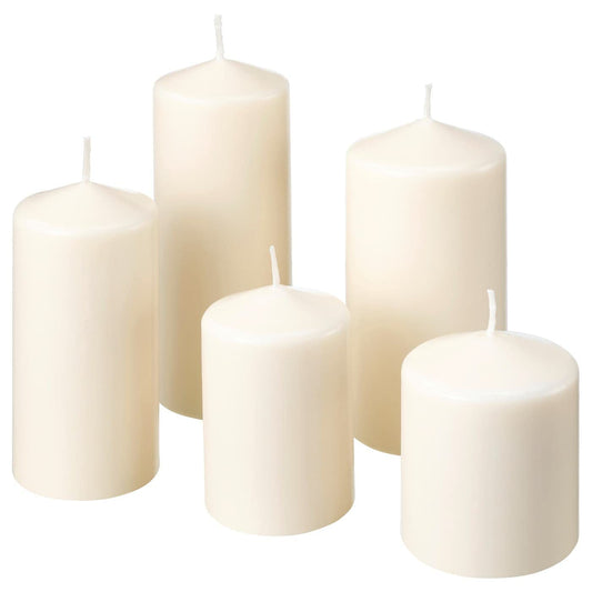 IKEA.. 803.779.37 Fenomen Unscented Block Candle, Set of 5, Natural 1