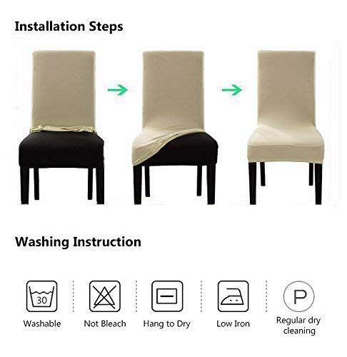 smiry Stretch Chair Covers for Dining Room, Silver Grey Set of 4 Velvet Dining Chair Slipcovers