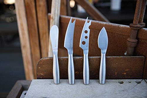 BOSKA Cheese Knife Set Mini Copenhagen / 4 Small Cheese Knives/for All Types of Cheese/Stainless Steel/Silver / 5.7" x 0.8" x 0.4" 4-Piece Mini Knife Set for All Cheese Types