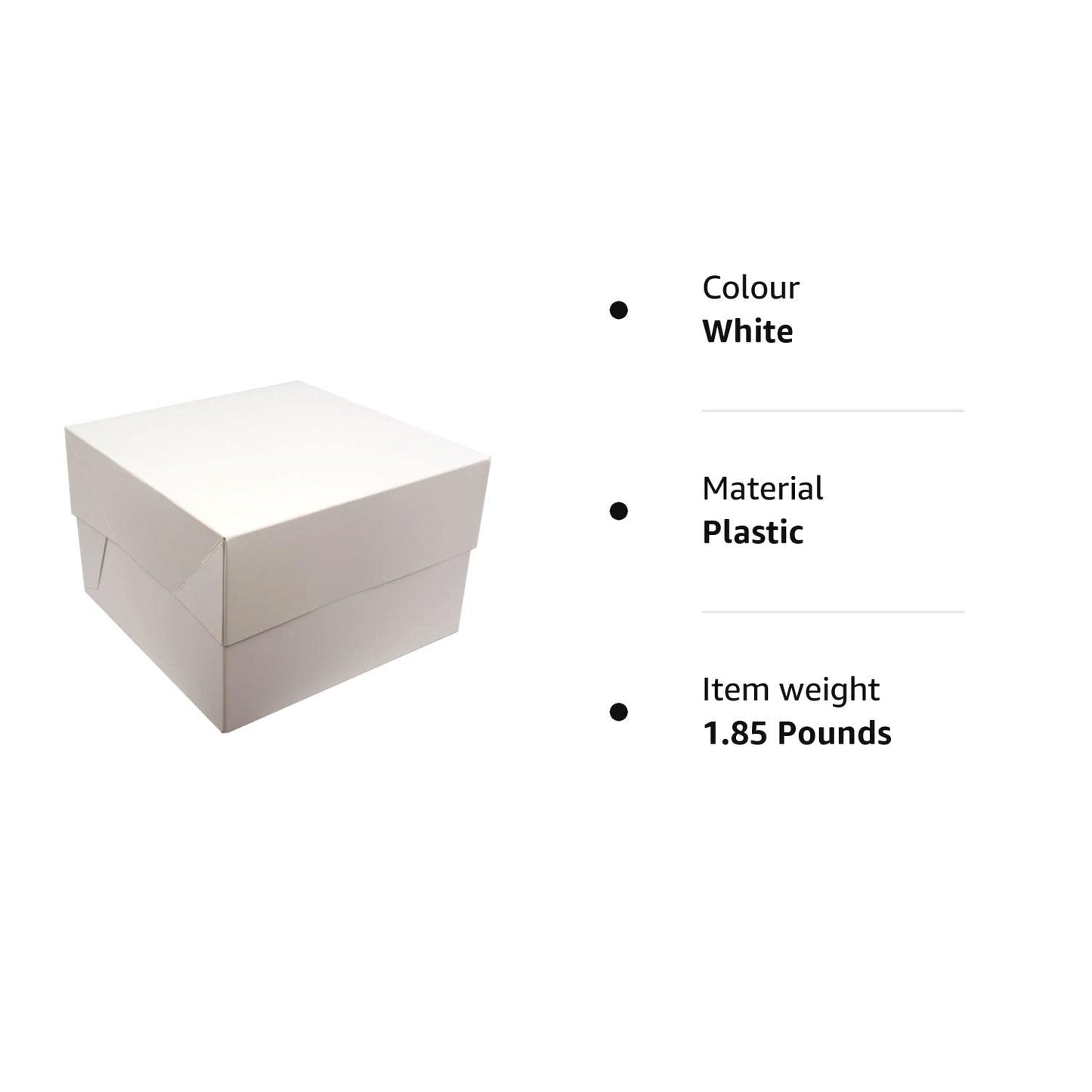 White SQUARE Cake BOXES - PACKS OF 5 - perfect for transporting your creations! (12 Inch) 12 Inch