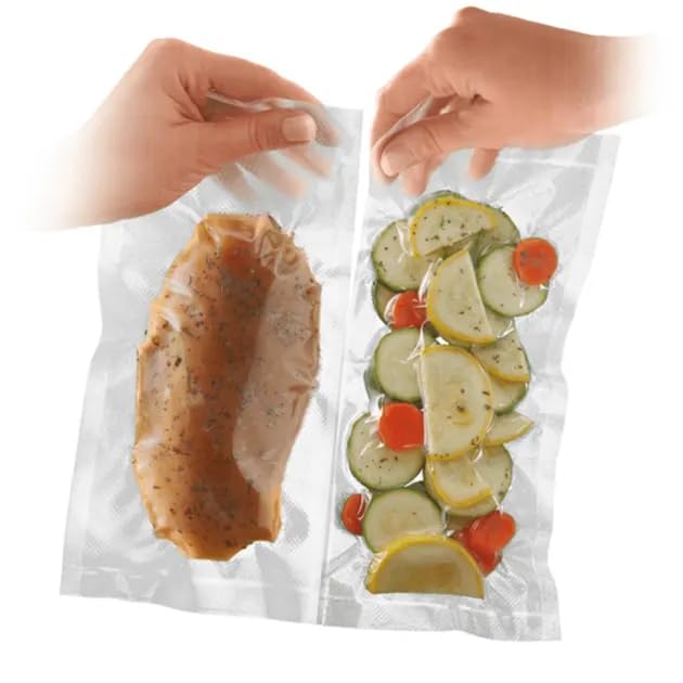 SousVideTools | Vacuum Sealer Bags | Pack of 100 | 25cm x 35cm | Embossed Food Storage | Sous Vide Cooking, Freezing & Microwaving | [SVT-06004] 250mm x 350mm