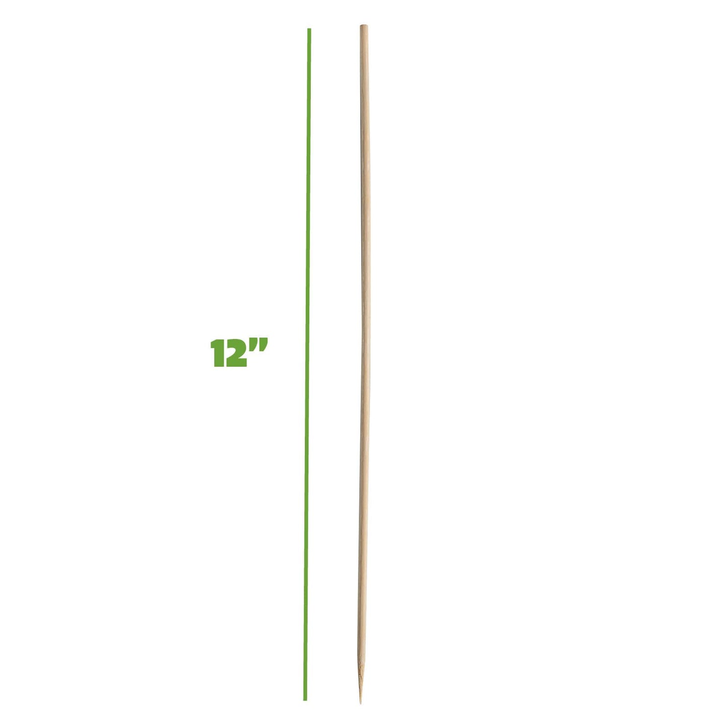 [100 Count] 12 Inch Bamboo Wooden Skewers For Shish Kabob, Grilling, Fruits, Appetizers and Cocktails 100