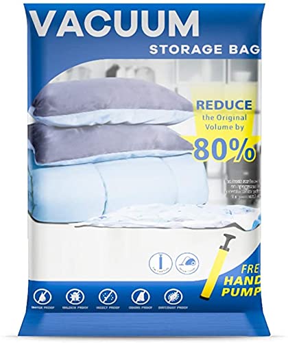 UOUNE Vacuum Storage Bags - 4 Packs Jumbo Large Size (110 x 80cm) Space Compressed Reusable Storage Bags with Zip & Pump for Duvets, Clothes, Pillows, Bedding, Dresses, Comforters, Blankets, ect 4 Pack Jumbo