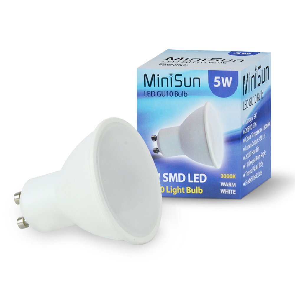 MiniSun Modern Brushed Chrome Table/Floor Standing Uplighter Wall Wash Lamp - Complete with 5w LED Warm White High Power Frosted Lens Bulb Including Warm White Bulb