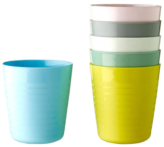 IKEA Kalas 004.613.79 Childs Plastic Mug Pastel Multicoloured 6 x 17 Centimetre 6 Count (Pack of 1) Single