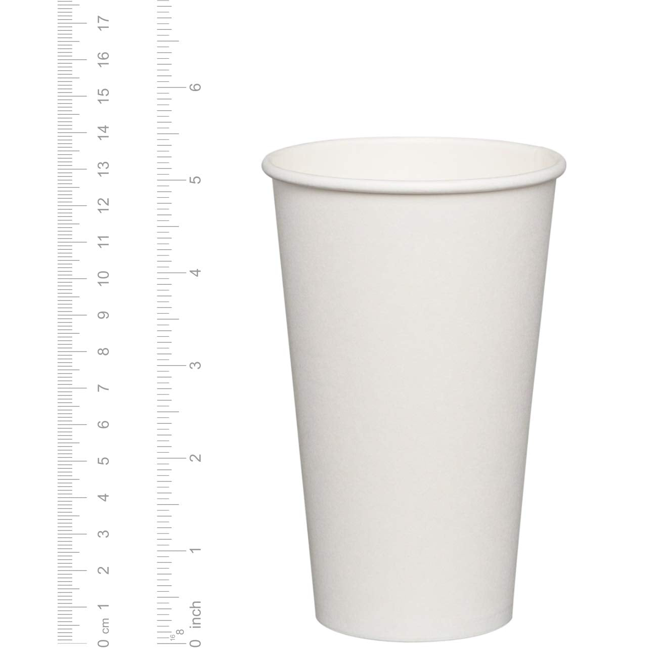 Comfy Package [100 Pack] 16 oz.- 475 ml White Paper Hot Cups - Coffee Cups