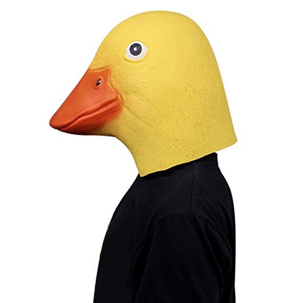 molezu Duck Mask Party Duck Head Mask Head Mask Latex Animal Mask Novelty Duck Light Mask Yellow Duck