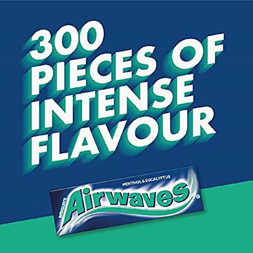 Airwaves Sugarfree Chewing Gum, with Menthol Freshness, 30 Packs of 10 Pieces. single Menthol & Eucalytptus 420 g (Pack of 1)