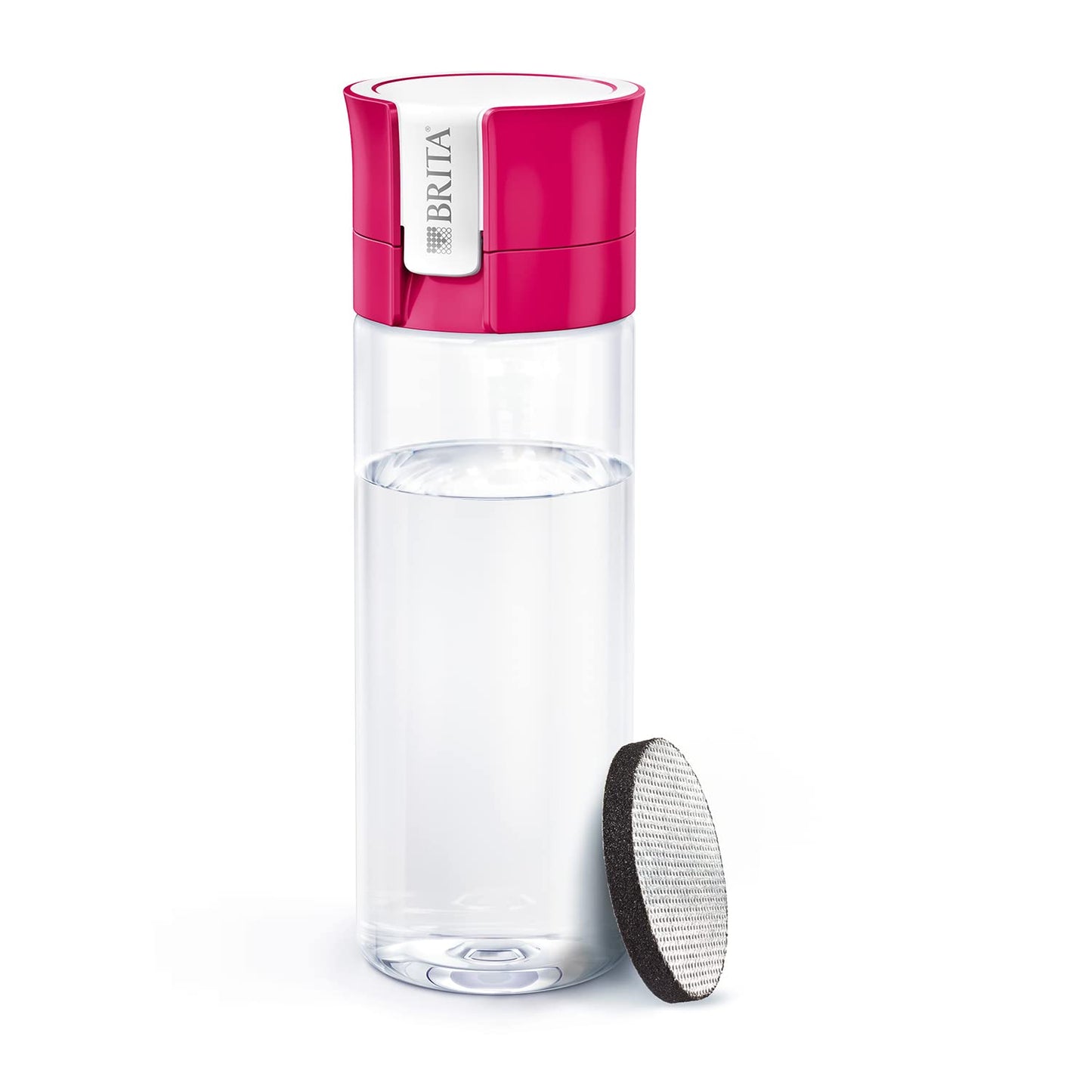 BRITA Water Filter Bottle, reduces chlorine and organic impurities, BPA free, Pink, 600ml