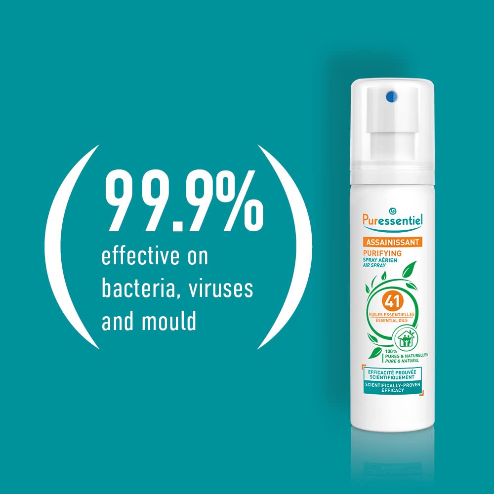 Puressentiel Purifying Air Spray 75 ml - 100% Natural Room Spray - Air Freshener - Odour Eliminator - Organic Essential Oils - For Your Home, Car & Office - Propellant gas and aerosol free