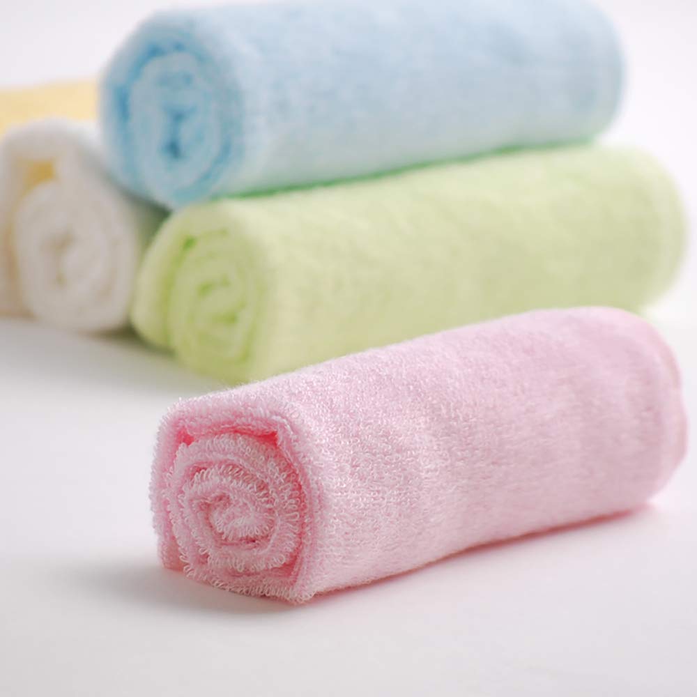 Yoofoss 10 Pack Bamboo Face Cloths Baby Wash Cloths Towel Set for Bathroom-Hotel-Spa-Kitchen Multi-Purpose Face Towels Fingertip Towels & WashCloths 25x25cm Multicolor