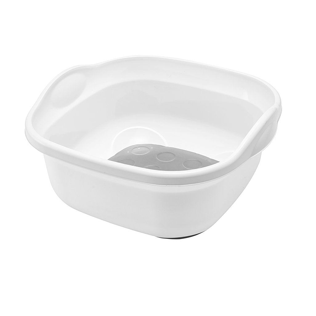 Addis 517763 Premium Soft Touch 8.5 litre Washing Up Bowl, White/Grey, 31.5 x 34 x 15.5 cm White Grey Single