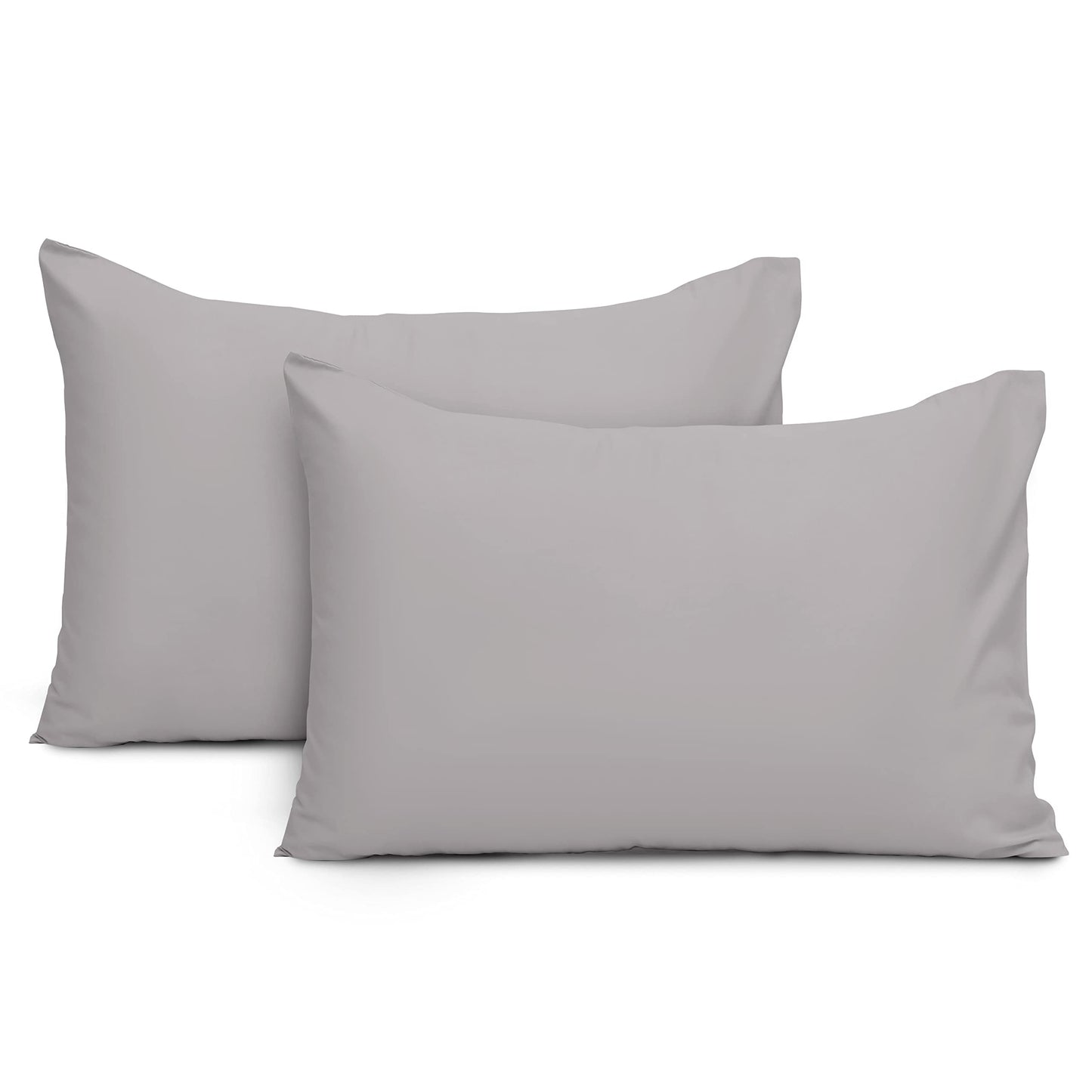 Imperial Rooms Pillow Cases 2 Pack Brushed Microfibre Pillow Covers (Grey, Pillow Cases 2 Pack) Grey