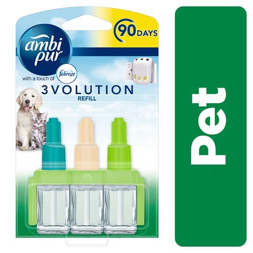 Febreze 3Volution Plug In Air Freshener Refill, 20ML X 7, Pet Odour Eliminator, Leaves A Fresh Scent (New) Pet