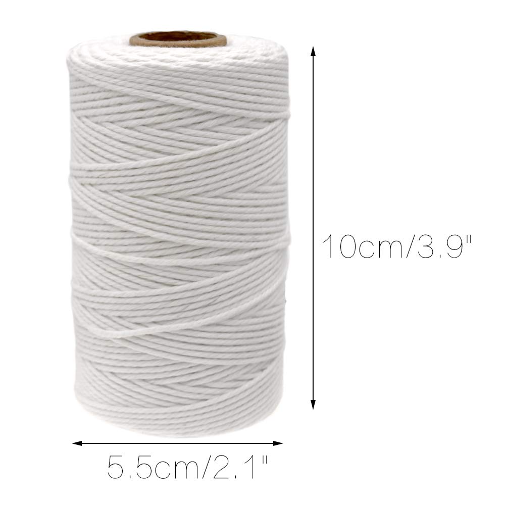 jijAcraft 2MM Butchers String, 328ft White Natural Food Grade Cooking String, Cotton String for Kitchen Rotisserie Chicken, Tying Meat, Making Sausage 2MM X 100M