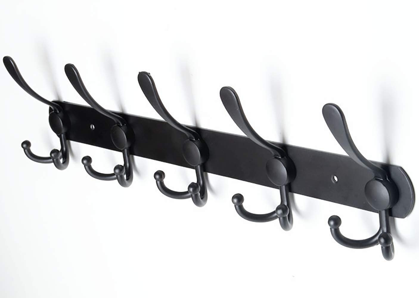 Encozy Coat Hooks, Coat Rack, Coat Hooks Wall Mounted, Stainless Steel Coat Hooks Rack, Coat Hook, Wall Coat Racks (Black 2PCS) Black