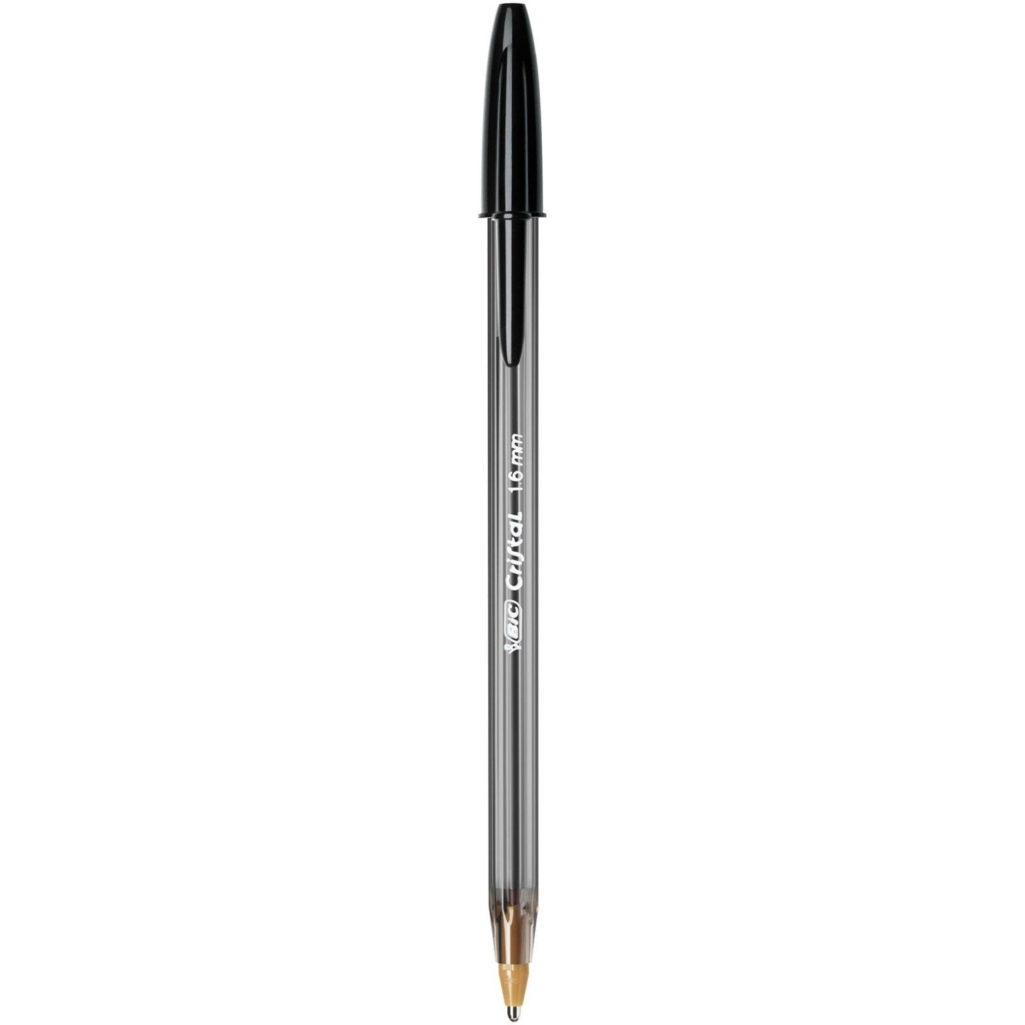 BIC Cristal Large Ballpoint Pens, Every-Day Biro Pens with Wide Point (1.6 mm), Ideal for School, Black Ink, Pack of 50 Single