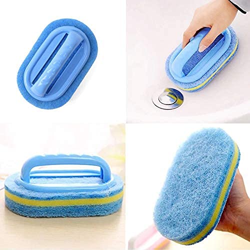 KOKSI Cleaning Brush for Bathroom Kitchen Bathtube Toilet All Purpose Sponge Brush with Ergonomic Handle 1 Count (Pack of 1) 1.0