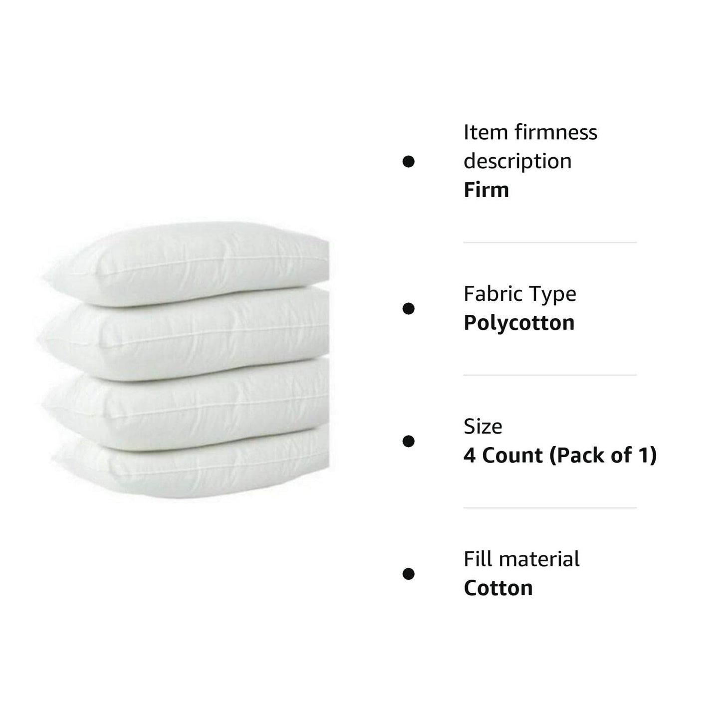 GB TEXTILE 4 Pack Deluxe Super Bounce Back Pillows - 2 Bedding Set - 2 Pairs plain pillows