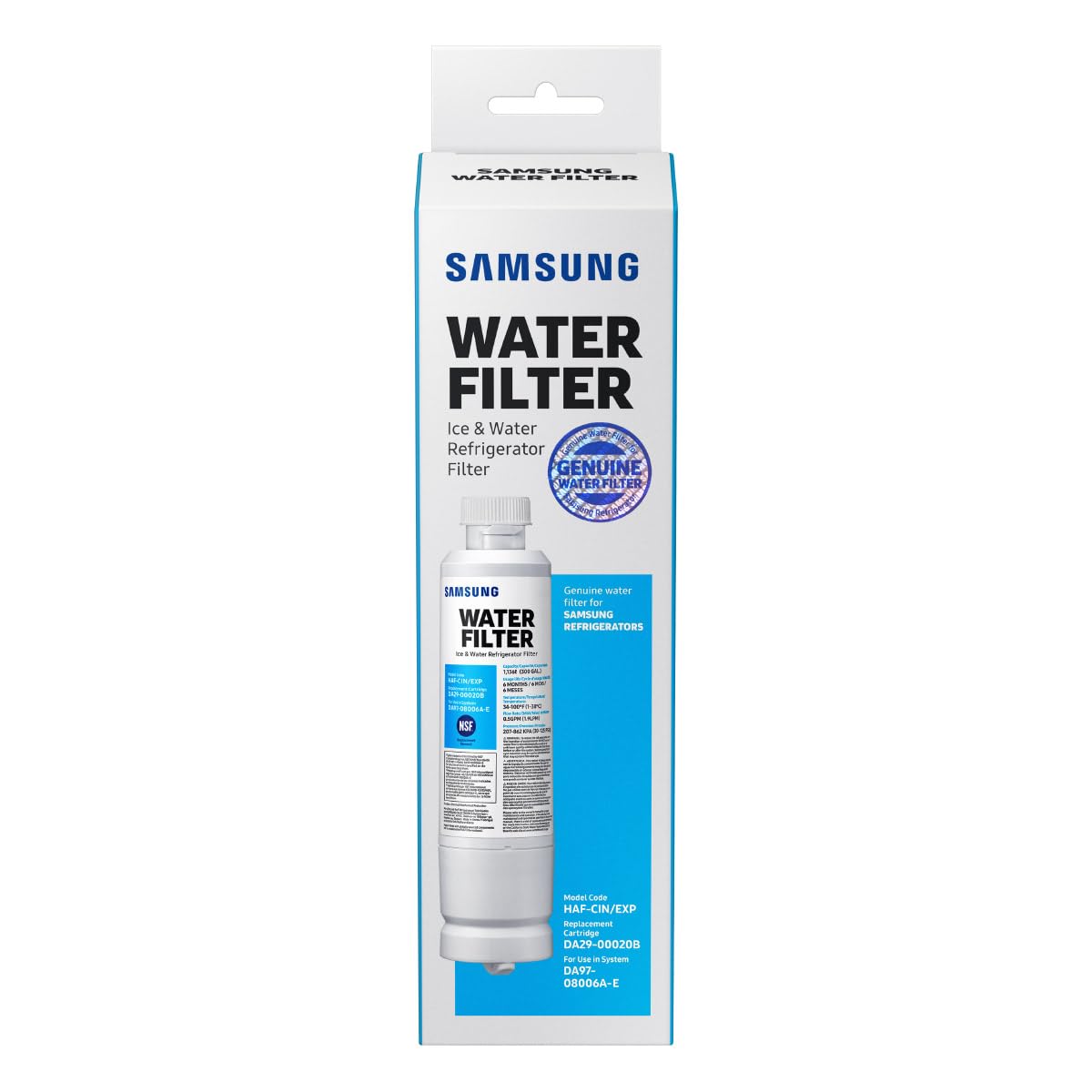 Samsung DA29-00020B Internal Fridge Water Filter, Model HAF-CIN/EXP 1 Pack