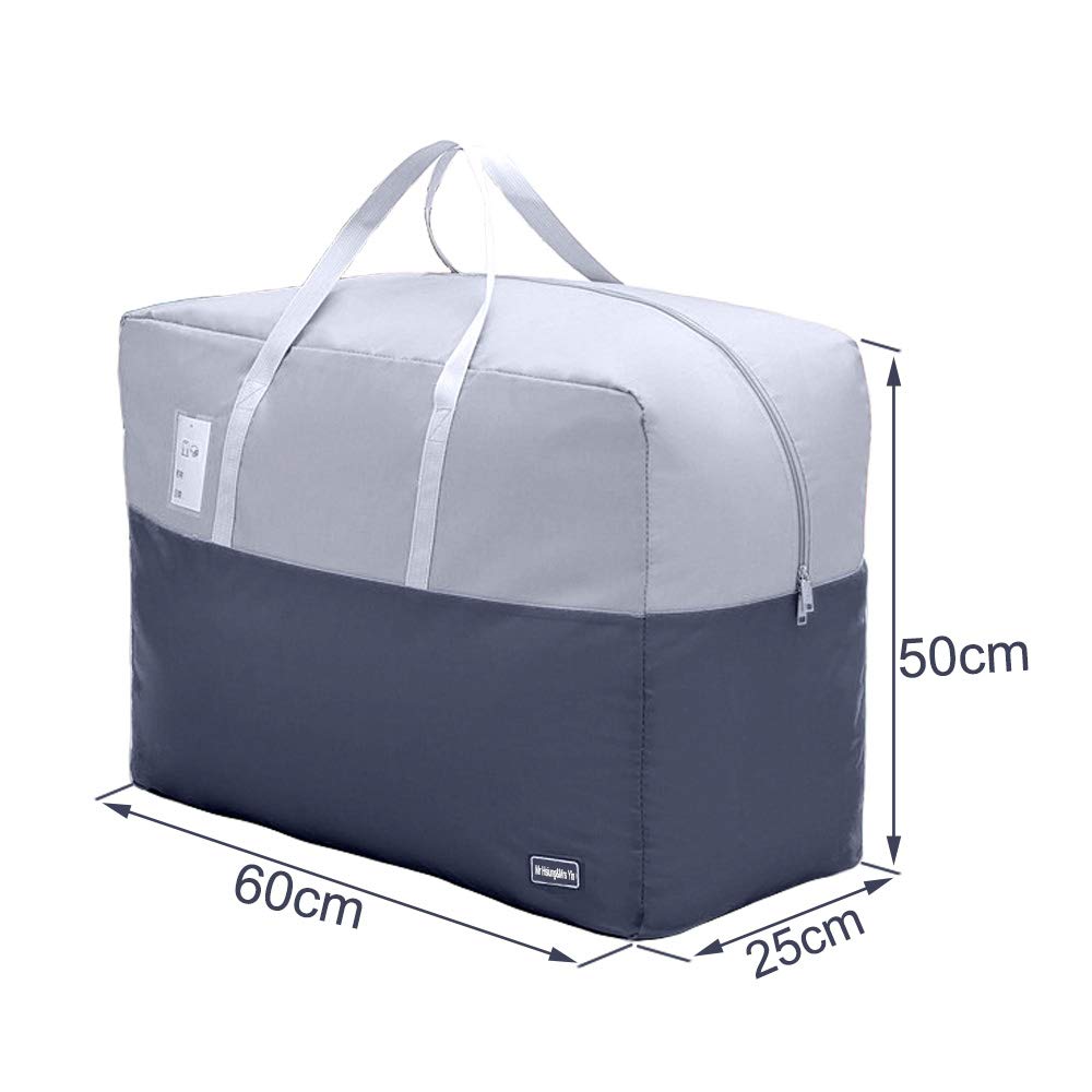 75L Clothes Storage Bags with Zips, 2 PCS Oxford Cloth Duvet Storage Bag King Size, Breathable Underbed Storage Bags for Clothes, Quilt, Blankets, Bedding, Sturdy Large Storage Bags, No-Smell 75L Dark/Light Gray