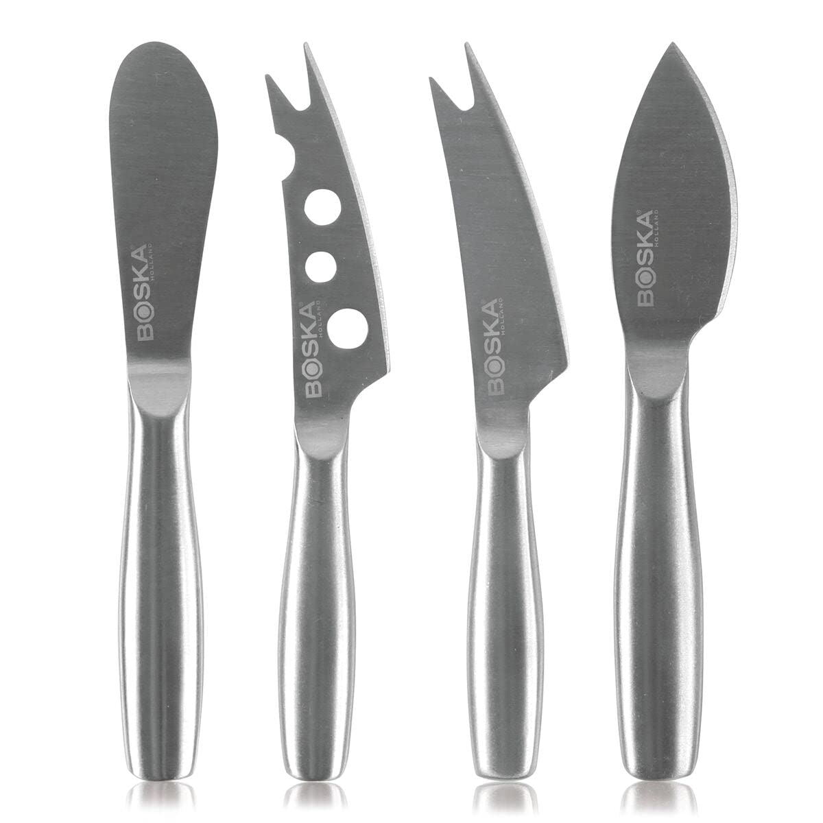 BOSKA Cheese Knife Set Mini Copenhagen / 4 Small Cheese Knives/for All Types of Cheese/Stainless Steel/Silver / 5.7" x 0.8" x 0.4" 4-Piece Mini Knife Set for All Cheese Types