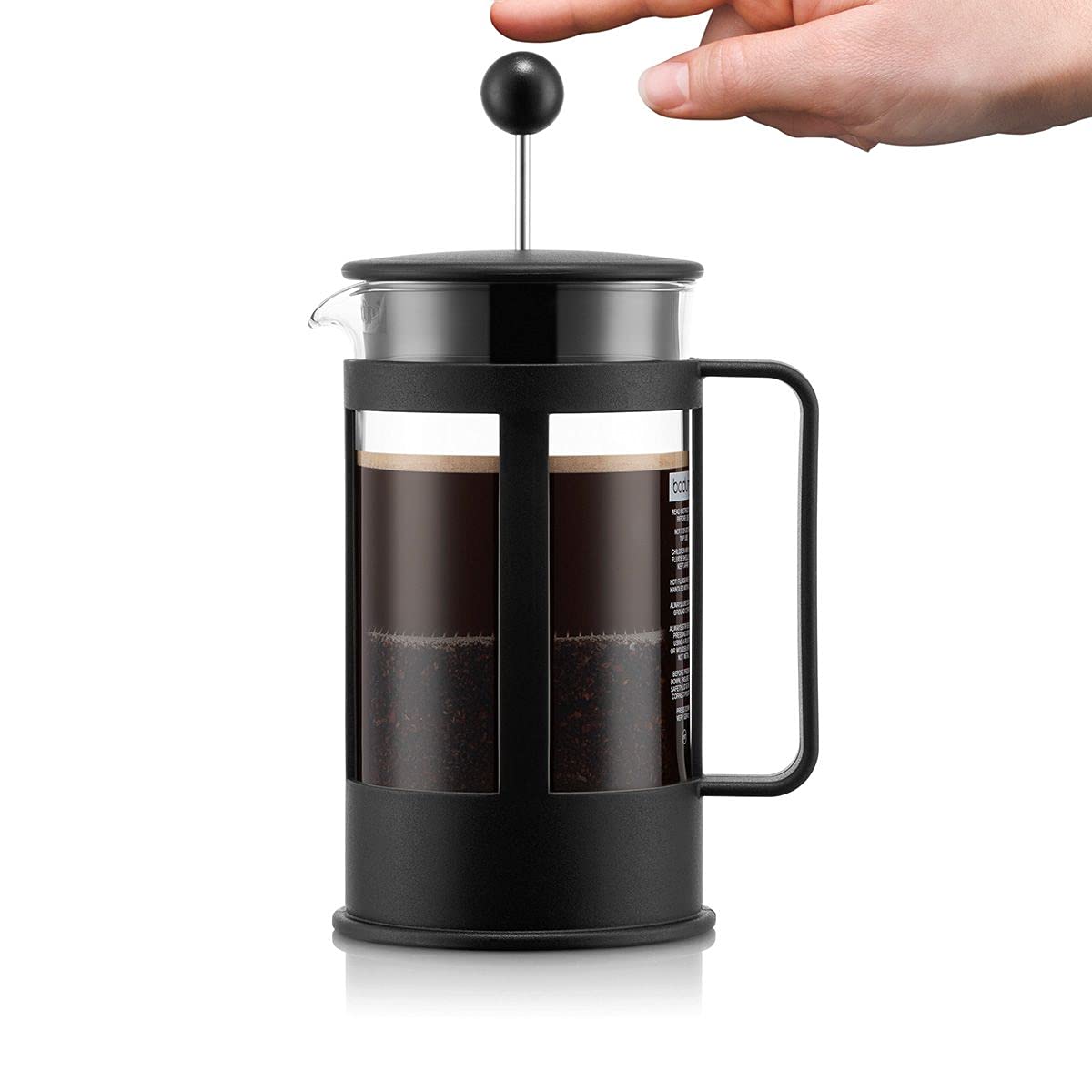 BODUM 1784-01 Kenya 4 Cup French Press Coffee Maker, Black, 0.5 l, 17 oz