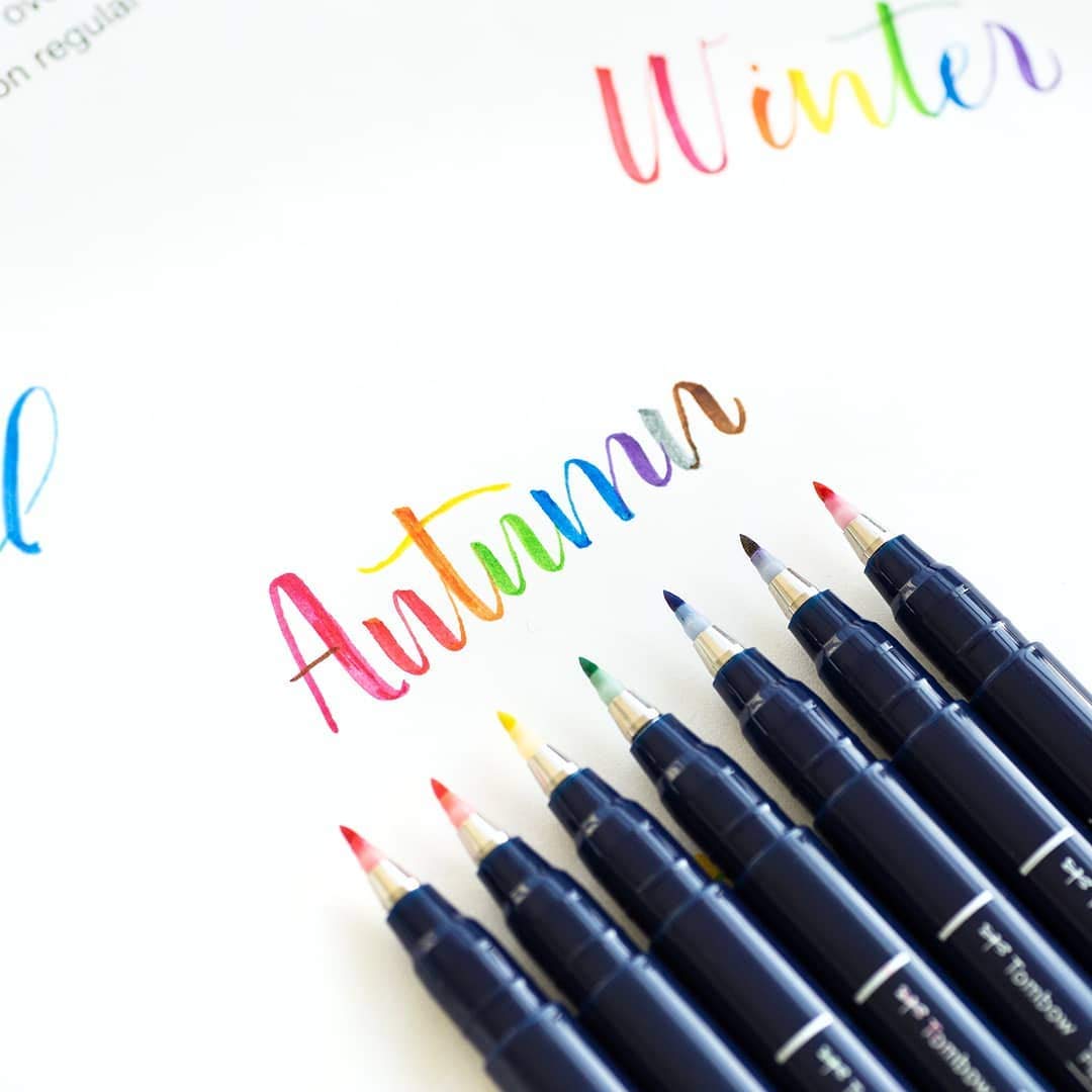 Tombow Fudenosuke Brush Pen - Hard - 10 Colors Set (WS-BH10C)