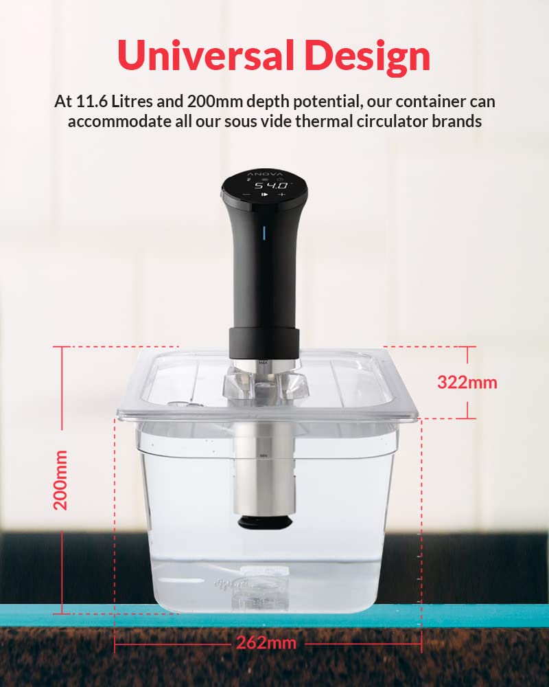 SousVideTools | Sous Vide Container | Water Tank | Inkbird ISV-1000 Cooker Compatible | 11.6L Inkbird ISV-1000 Sous Vide Cooker