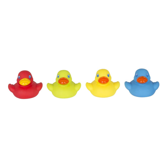 Playgro Mini-Ducks for the Bath, 4 Pieces, Fully sealed, Water and dirt resistant, Ideal for baby's bath, From 6 months, BPA Colourful, 40212 Mini bath ducks