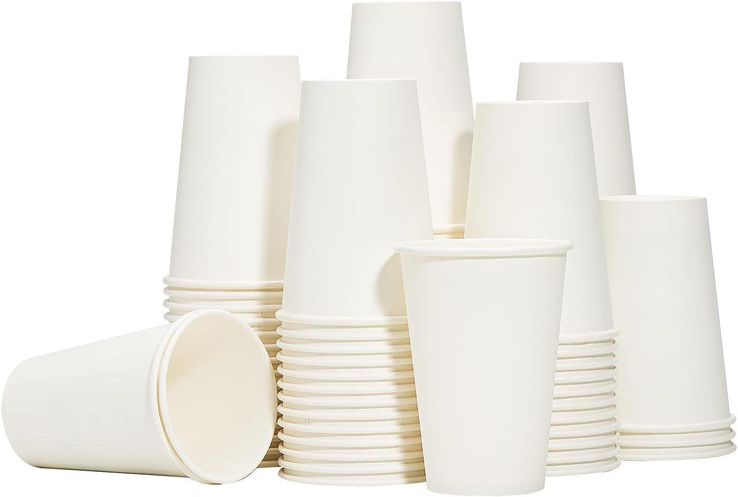 100 x 7oz Single Wall White Paper Cups for Hot & Cold Drinks Premium Disposable Coffee/Tea Paper Cups Perfect for Your Home, Café, Work, Parties or Outdoors.