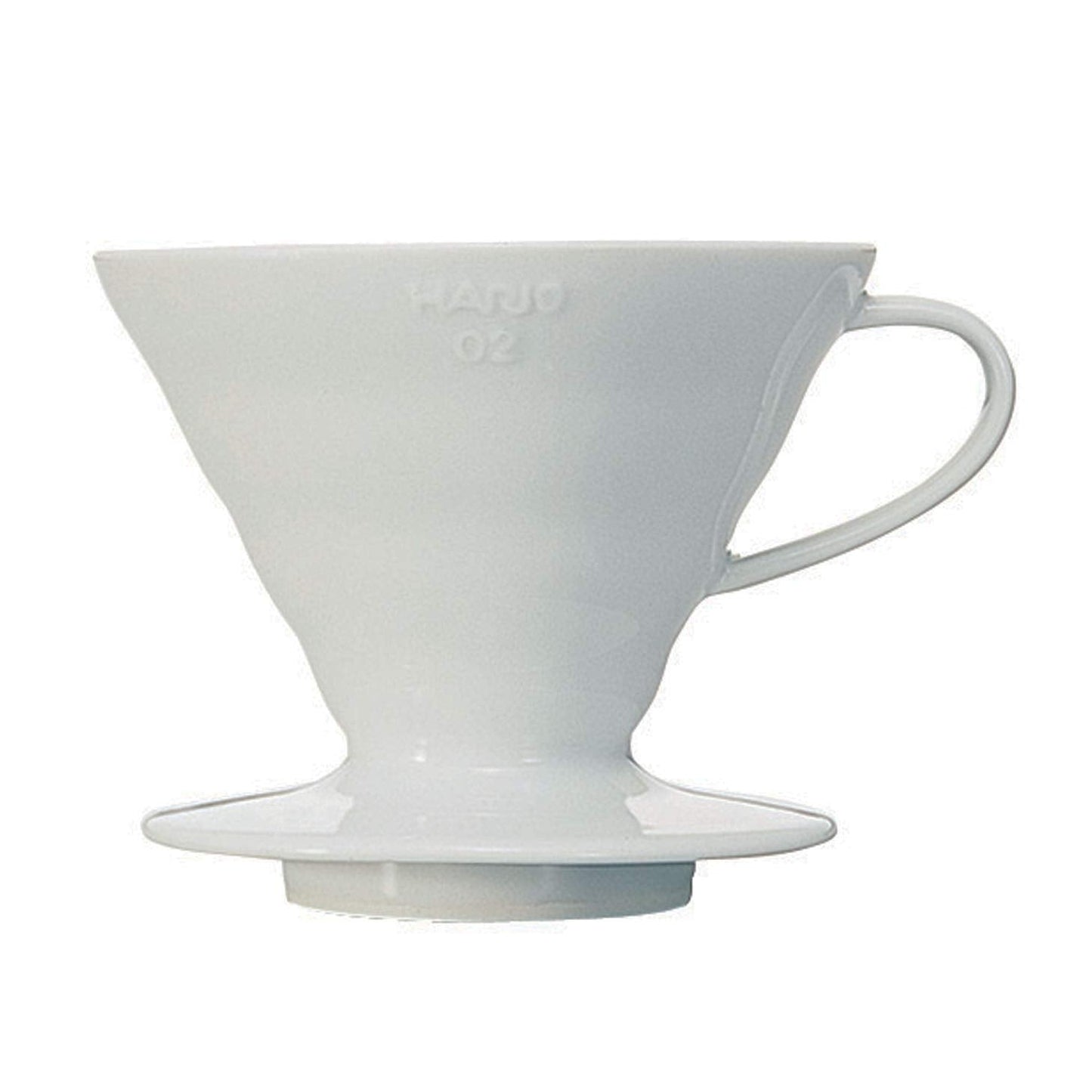 Hario V60 Ceramic V-Shaped Cone Coffee Dripper with Heat Retention,300 Millilitres, White, Size 02, 2 Size 02 A